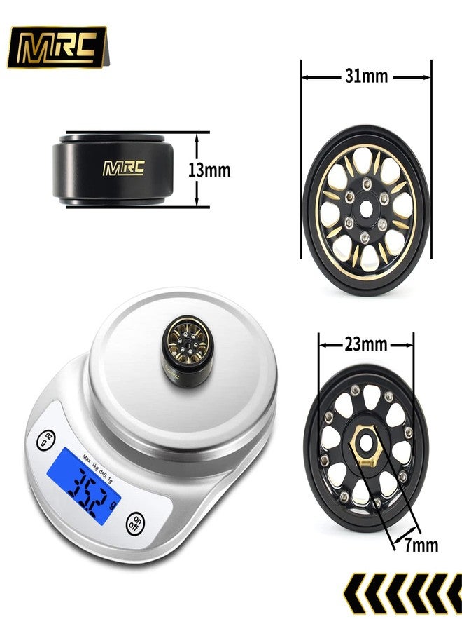 MRC Brass 1.0 beadlock Wheels (4pcs) for 1/24 SCX24 Gladiator C10 JLU 1/24 Truck-B - Image 2